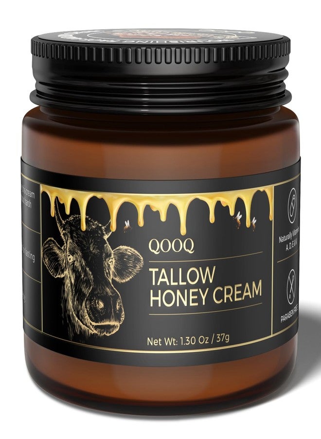 QOOQ 100% Grass Fed Beef Tallow for Skin with Raw Honey & Beach Rose Oil - for Sensitive & Eczema Skin - Natural Face/Body Butter + Lip Balm, Coffee, 1.3 oz - Image 1